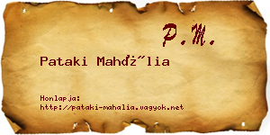Pataki Mahália névjegykártya